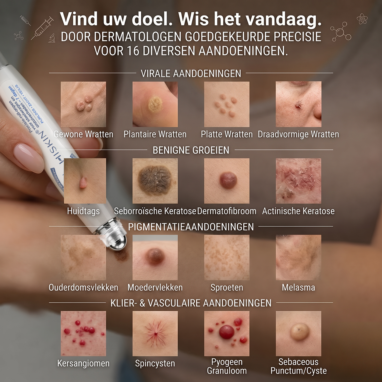 荷) 𝐇𝐈𝐒𝐊𝐈𝐍®👩‍⚕️ 7-daagse huidtag & littekenverwijderaar Pijnloze & littekenvrije geavanceerde rollerballpen voor het verwijderen van onvolkomenheden