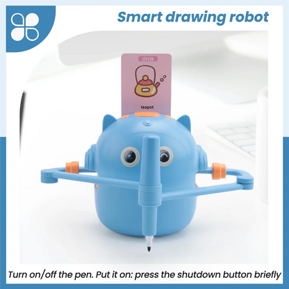 B17CC New Children'S Interactive Education Painting Robot -Montessori Learning Toys, with 100 Words Cards, Voice Interaction